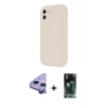 MARSİLYAN™- iPhone 11 Kılıf Yankı Yansıma Özel Seri - Siyah 360 Mat Full Body Arka Koruyucu + Raze Metal Kamera Lens - MR
