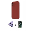 MARSİLYAN™- iPhone 11 Kılıf Yankı Yansıma Özel Seri - Siyah 360 Mat Full Body Arka Koruyucu + Raze Metal Kamera Lens - MR