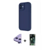 MARSİLYAN™- iPhone 11 Kılıf Yankı Yansıma Özel Seri - Siyah 360 Mat Full Body Arka Koruyucu + Raze Metal Kamera Lens - MR