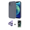 MARSİLYAN™- iPhone 11 Kılıf Yankı Yansıma Özel Seri - Siyah 360 Mat Full Body Arka Koruyucu + Raze Metal Kamera Lens - MR