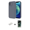 MARSİLYAN™- iPhone 11 Kılıf Yankı Yansıma Özel Seri - Siyah 360 Mat Full Body Arka Koruyucu + Renkli Kamera Lens Koruma Cam - PE