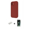 MARSİLYAN™- iPhone 11 Kılıf Yankı Yansıma Özel Seri - Siyah 360 Mat Full Body Arka Koruyucu + Renkli Kamera Lens Koruma Cam - PE