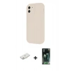 MARSİLYAN™- iPhone 11 Kılıf Yankı Yansıma Özel Seri - Siyah 360 Mat Full Body Arka Koruyucu + Renkli Kamera Lens Koruma Cam - PE