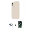 MARSİLYAN™- iPhone 11 Kılıf Yankı Yansıma Özel Seri - Siyah 360 Mat Full Body Arka Koruyucu + Pers Alüminyum Kamera Lens - GI