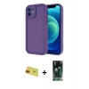 MARSİLYAN™- iPhone 11 Kılıf Yankı Yansıma Özel Seri - Siyah 360 Mat Full Body Arka Koruyucu + Rainbow Kamera Lens Koruma Cam - KI