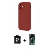 MARSİLYAN™- iPhone 11 Kılıf Yankı Yansıma Özel Seri - Siyah 360 Mat Full Body Arka Koruyucu + PVD Metal Kamera Lens - SH