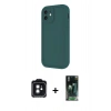 MARSİLYAN™- iPhone 11 Kılıf Yankı Yansıma Özel Seri - Siyah 360 Mat Full Body Arka Koruyucu + PVD Metal Kamera Lens - SH