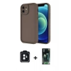 MARSİLYAN™- iPhone 11 Kılıf Yankı Yansıma Özel Seri - Siyah 360 Mat Full Body Arka Koruyucu + PVD Metal Kamera Lens - SH