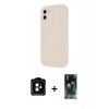 MARSİLYAN™- iPhone 11 Kılıf Yankı Yansıma Özel Seri - Siyah 360 Mat Full Body Arka Koruyucu + PVD Metal Kamera Lens - TU
