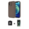 MARSİLYAN™- iPhone 11 Kılıf Yankı Yansıma Özel Seri - Siyah 360 Mat Full Body Arka Koruyucu + PVD Metal Kamera Lens - TU