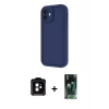MARSİLYAN™- iPhone 11 Kılıf Yankı Yansıma Özel Seri - Siyah 360 Mat Full Body Arka Koruyucu + PVD Metal Kamera Lens - TU
