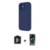 MARSİLYAN™- iPhone 11 Kılıf Yankı Yansıma Özel Seri - Siyah 360 Mat Full Body Arka Koruyucu + PVD Metal Kamera Lens - YL