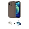 MARSİLYAN™- iPhone 11 Kılıf Yankı Yansıma Özel Seri - Siyah 3D Antistatik Cam Ekran Koruyucu + Pers Alüminyum Kamera Lens - GD