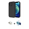 MARSİLYAN™- iPhone 11 Kılıf Yankı Yansıma Özel Seri - Siyah 3D Antistatik Cam Ekran Koruyucu + Pers Alüminyum Kamera Lens - GD