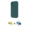 MARSİLYAN™- iPhone 11 Kılıf Yankı Yansıma Özel Seri - Siyah 3D Antistatik Cam Ekran Koruyucu + Rainbow Kamera Lens Koruma Cam - KI