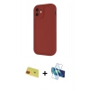 MARSİLYAN™- iPhone 11 Kılıf Yankı Yansıma Özel Seri - Siyah 3D Antistatik Cam Ekran Koruyucu + Rainbow Kamera Lens Koruma Cam - KI