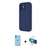 MARSİLYAN™- iPhone 11 Kılıf Yankı Yansıma Özel Seri - Siyah 3D Antistatik Cam Ekran Koruyucu + Neon Fosforlu Kamera Lens - MI