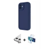 MARSİLYAN™- iPhone 11 Kılıf Yankı Yansıma Özel Seri - Siyah 3D Antistatik Cam Ekran Koruyucu + Raze Metal Kamera Lens - GS