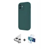MARSİLYAN™- iPhone 11 Kılıf Yankı Yansıma Özel Seri - Siyah 3D Antistatik Cam Ekran Koruyucu + Raze Metal Kamera Lens - GS