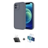 MARSİLYAN™- iPhone 11 Kılıf Yankı Yansıma Özel Seri - Siyah 3D Antistatik Cam Ekran Koruyucu + Kamera Lens Koruma Cam - SF