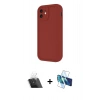 MARSİLYAN™- iPhone 11 Kılıf Yankı Yansıma Özel Seri - Siyah 3D Antistatik Cam Ekran Koruyucu + Kamera Lens Koruma Cam - SF