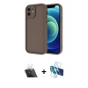 MARSİLYAN™- iPhone 11 Kılıf Yankı Yansıma Özel Seri - Siyah 3D Antistatik Cam Ekran Koruyucu + Kamera Lens Koruma Cam - SF