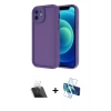 MARSİLYAN™- iPhone 11 Kılıf Yankı Yansıma Özel Seri - Siyah 3D Antistatik Cam Ekran Koruyucu + Kamera Lens Koruma Cam - SF