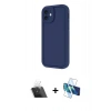 MARSİLYAN™- iPhone 11 Kılıf Yankı Yansıma Özel Seri - Siyah 3D Antistatik Cam Ekran Koruyucu + Kamera Lens Koruma Cam - SF