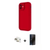 MARSİLYAN™- iPhone 11 Kılıf Yankı Yansıma Özel Seri - Siyah 3D Antistatik Hayalet Cam Ekran Koruyucu + Pers Alüminyum Kamera Lens - GD