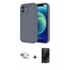 MARSİLYAN™- iPhone 11 Kılıf Yankı Yansıma Özel Seri - Siyah 3D Antistatik Hayalet Cam Ekran Koruyucu + Pers Alüminyum Kamera Lens - GD