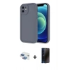 MARSİLYAN™- iPhone 11 Kılıf Yankı Yansıma Özel Seri - Siyah 3D Antistatik Hayalet Cam Ekran Koruyucu + Pers Alüminyum Kamera Lens - GI