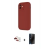 MARSİLYAN™- iPhone 11 Kılıf Yankı Yansıma Özel Seri - Siyah 3D Antistatik Hayalet Cam Ekran Koruyucu + Pers Alüminyum Kamera Lens - KI