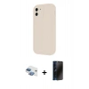 MARSİLYAN™- iPhone 11 Kılıf Yankı Yansıma Özel Seri - Siyah 3D Antistatik Hayalet Cam Ekran Koruyucu + Pers Alüminyum Kamera Lens - GI