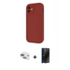 MARSİLYAN™- iPhone 11 Kılıf Yankı Yansıma Özel Seri - Siyah 3D Antistatik Hayalet Cam Ekran Koruyucu + Pers Alüminyum Kamera Lens - YL