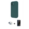 MARSİLYAN™- iPhone 11 Kılıf Yankı Yansıma Özel Seri - Siyah 3D Antistatik Hayalet Cam Ekran Koruyucu + Pers Alüminyum Kamera Lens - LT