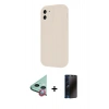 MARSİLYAN™- iPhone 11 Kılıf Yankı Yansıma Özel Seri - Siyah 3D Antistatik Hayalet Cam Ekran Koruyucu + Raze Metal Kamera Lens - KI