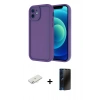 MARSİLYAN™- iPhone 11 Kılıf Yankı Yansıma Özel Seri - Siyah 3D Antistatik Hayalet Cam Ekran Koruyucu + Renkli Kamera Lens Koruma Cam - SI