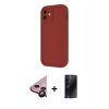 MARSİLYAN™- iPhone 11 Kılıf Yankı Yansıma Özel Seri - Siyah 3D Antistatik Hayalet Cam Ekran Koruyucu + Raze Metal Kamera Lens - SH