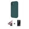 MARSİLYAN™- iPhone 11 Kılıf Yankı Yansıma Özel Seri - Siyah 3D Antistatik Hayalet Cam Ekran Koruyucu + Raze Metal Kamera Lens - SH