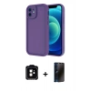 MARSİLYAN™- iPhone 11 Kılıf Yankı Yansıma Özel Seri - Siyah 3D Antistatik Hayalet Cam Ekran Koruyucu + PVD Metal Kamera Lens - TU