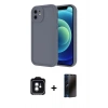 MARSİLYAN™- iPhone 11 Kılıf Yankı Yansıma Özel Seri - Siyah 3D Antistatik Hayalet Cam Ekran Koruyucu + PVD Metal Kamera Lens - YL