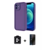 MARSİLYAN™- iPhone 11 Kılıf Yankı Yansıma Özel Seri - Siyah 3D Antistatik Hayalet Cam Ekran Koruyucu + PVD Metal Kamera Lens - YL