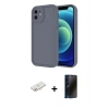 MARSİLYAN™- iPhone 11 Kılıf Yankı Yansıma Özel Seri - Siyah 3D Antistatik Hayalet Cam Ekran Koruyucu + Renkli Kamera Lens Koruma Cam - YL