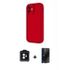 MARSİLYAN™- iPhone 11 Kılıf Yankı Yansıma Özel Seri - Siyah 3D Antistatik Hayalet Cam Ekran Koruyucu + PVD Metal Kamera Lens - YL