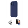 MARSİLYAN™- iPhone 11 Kılıf Yankı Yansıma Özel Seri - Siyah 3D Antistatik Mat Seramik Nano Ekran Koruyucu + Raze Metal Kamera Lens - GS