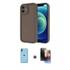 MARSİLYAN™- iPhone 11 Kılıf Yankı Yansıma Özel Seri - Siyah 3D Antistatik Mat Seramik Nano Ekran Koruyucu + Neon Fosforlu Kamera Lens - TU