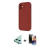 MARSİLYAN™- iPhone 11 Kılıf Yankı Yansıma Özel Seri - Siyah 3D Antistatik Mat Seramik Nano Ekran Koruyucu + Raze Metal Kamera Lens - MI
