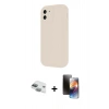 MARSİLYAN™- iPhone 11 Kılıf Yankı Yansıma Özel Seri - Siyah 3D Antistatik Mat Seramik Nano Ekran Koruyucu + Pers Alüminyum Kamera Lens - YL