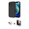 MARSİLYAN™- iPhone 11 Kılıf Yankı Yansıma Özel Seri - Siyah 3D Antistatik Mat Seramik Nano Ekran Koruyucu + Kırmızı Pers Alüminyum Kamera Lens