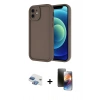 MARSİLYAN™- iPhone 11 Kılıf Yankı Yansıma Özel Seri - Siyah 3D Antistatik Mat Seramik Nano Ekran Koruyucu + Pers Alüminyum Kamera Lens - GI